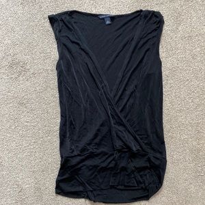 Banana Republic Black Plunge Sleeveless Blouse Size S